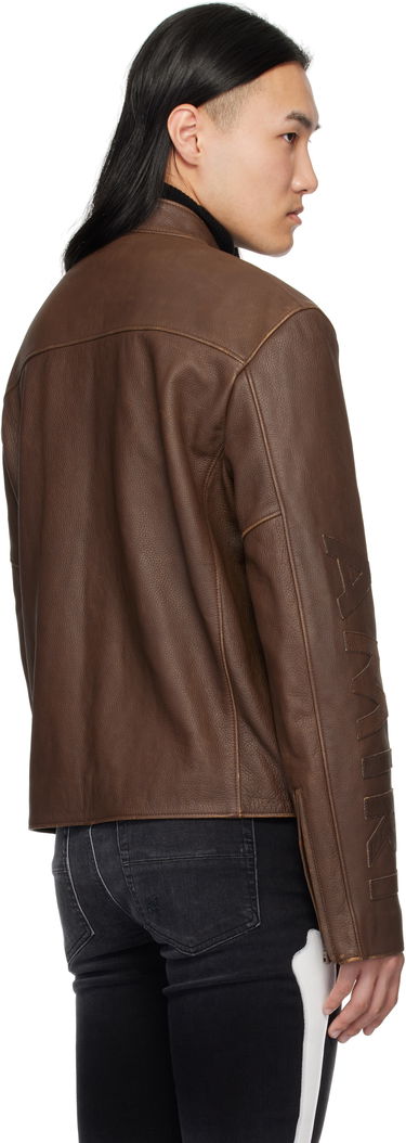 Bomber jakna AMIRI AMIRI Patch Racer Leather Jacket Smeđa | AMLTJT1021, 2