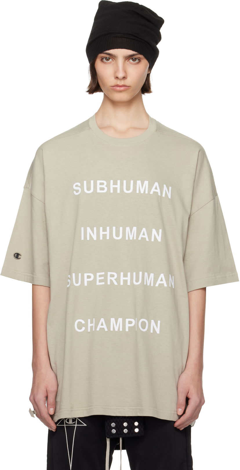 Majica kratkih rukava Rick Owens Rick Owens Champion Edition Tommy T-Shirt Bež | CW01E1675 CHJG