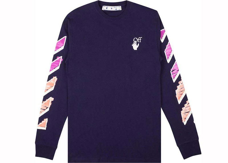 Majica kratkih rukava Off-White Diag Marker Arrow Long Sleeve T-Shirt Ljubičasta | OMAB001R21JER0034632