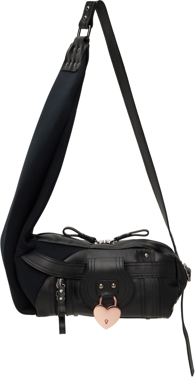 Torba za rame Ottolinger Ottolinger Mini Neoprene and Leather Shoulder Bag Crna | 12690052601