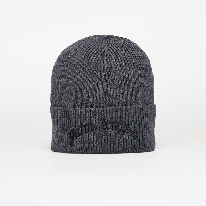 Kapica Palm Angels Curved Logo Beanie Anthracite/ Black Universal Crna | PMLC030F25KNI0021110