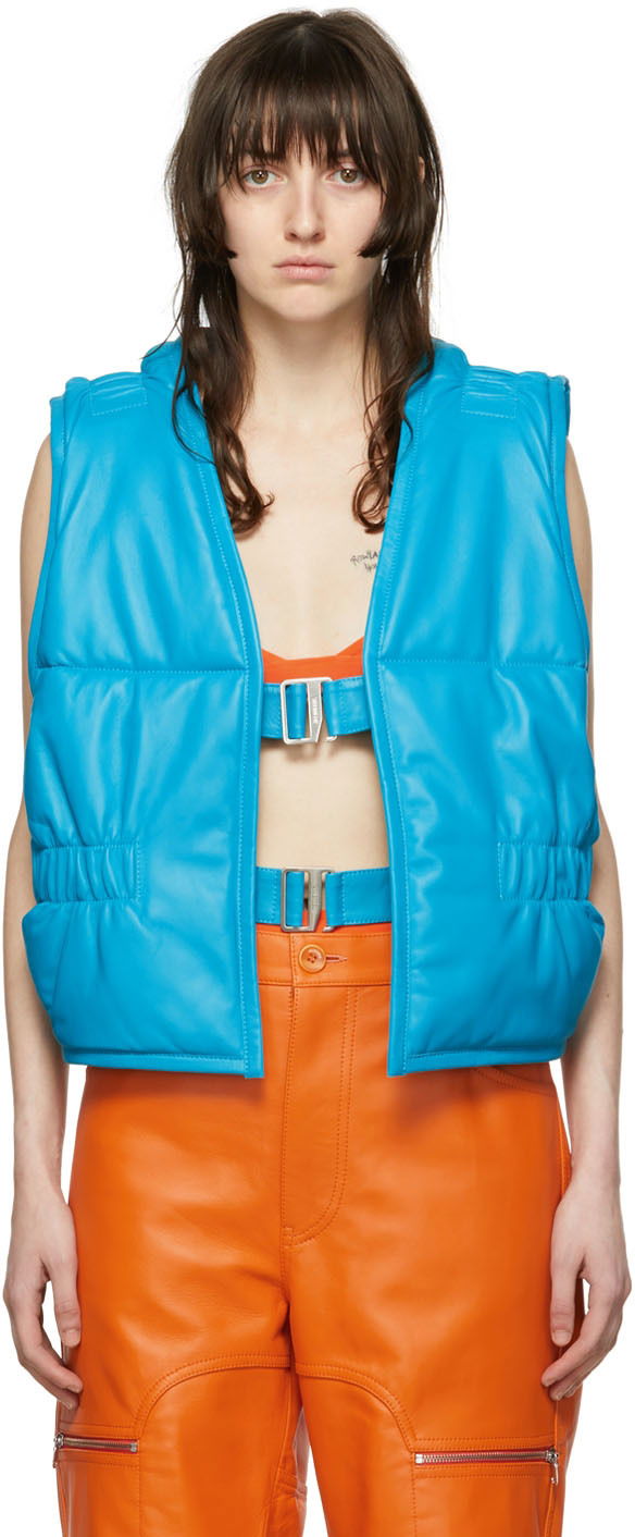 Prsluk Jacquemus Sleeveless Lambskin Vest Jacket Plava | 22E225JA007-1017