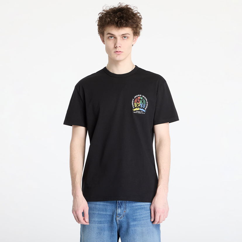 Majica kratkih rukava Tommy Hilfiger Tommy Jeans Regular Pop Crest T-Shirt Crna | DM0DM20809 BDS