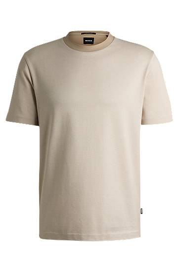 Majica kratkih rukava BOSS Mercerized Cotton T-Shirt with Micro Pattern Bež | 50534030