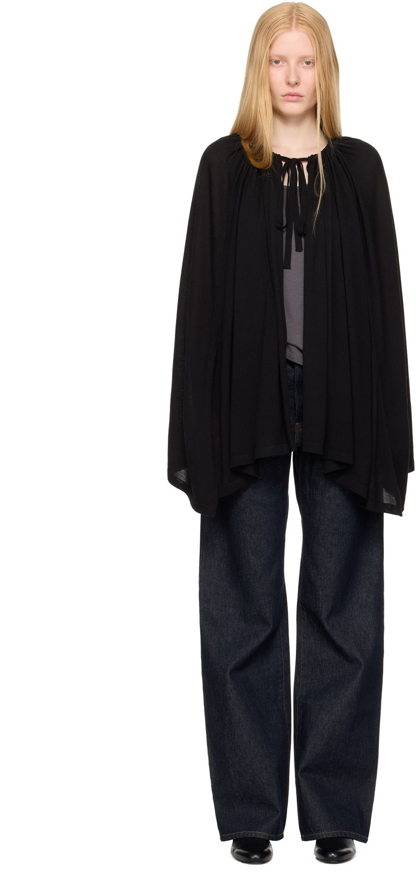 Jakna TOTEME TOTEME Drawstring Cape Crna | 252-WRT0551-YA0190