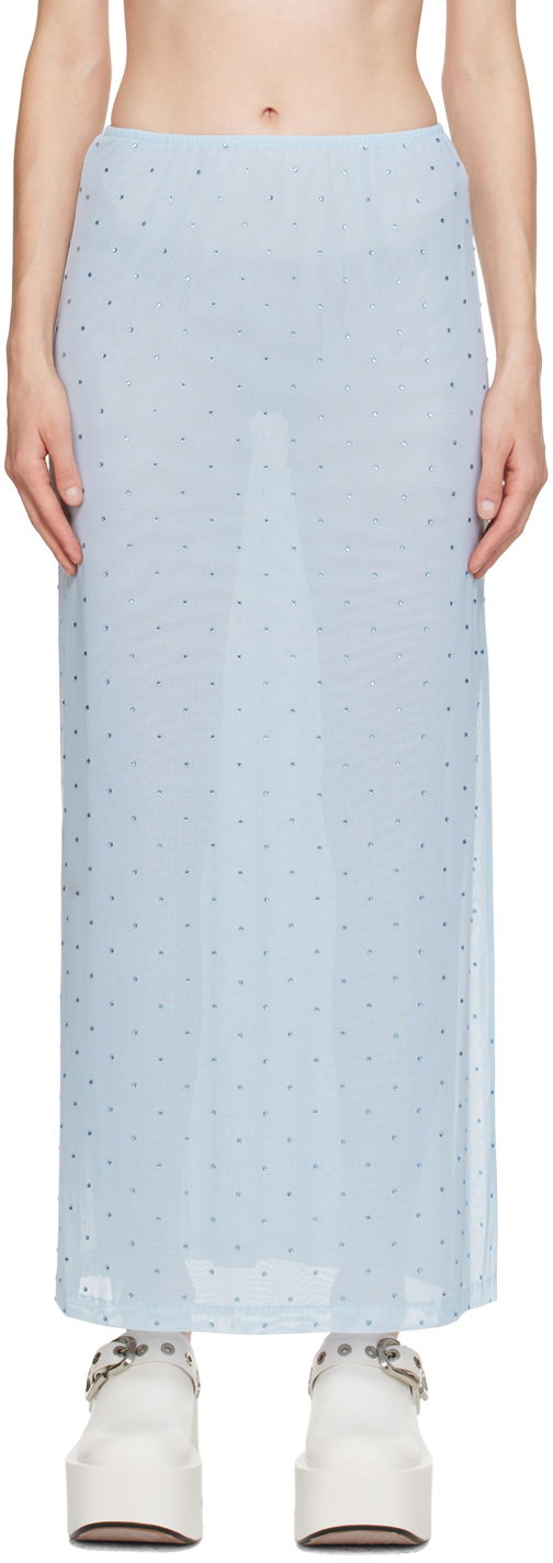 Suknja Anna Sui Anna Sui Rhinestone Maxi Skirt Plava | 1024F10
