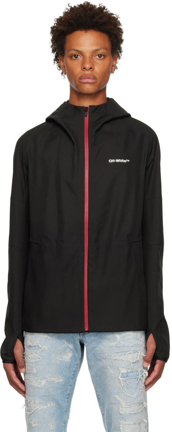 Vjetrovka Off-White Hooded Tech Jacket Crna | OMKQ004F22FAB0011001