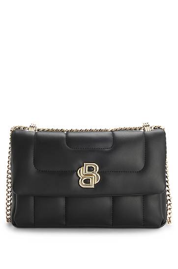 Ručna torbica BOSS Quilted Shoulder Bag with Monogram Hardware Crna | 50523348