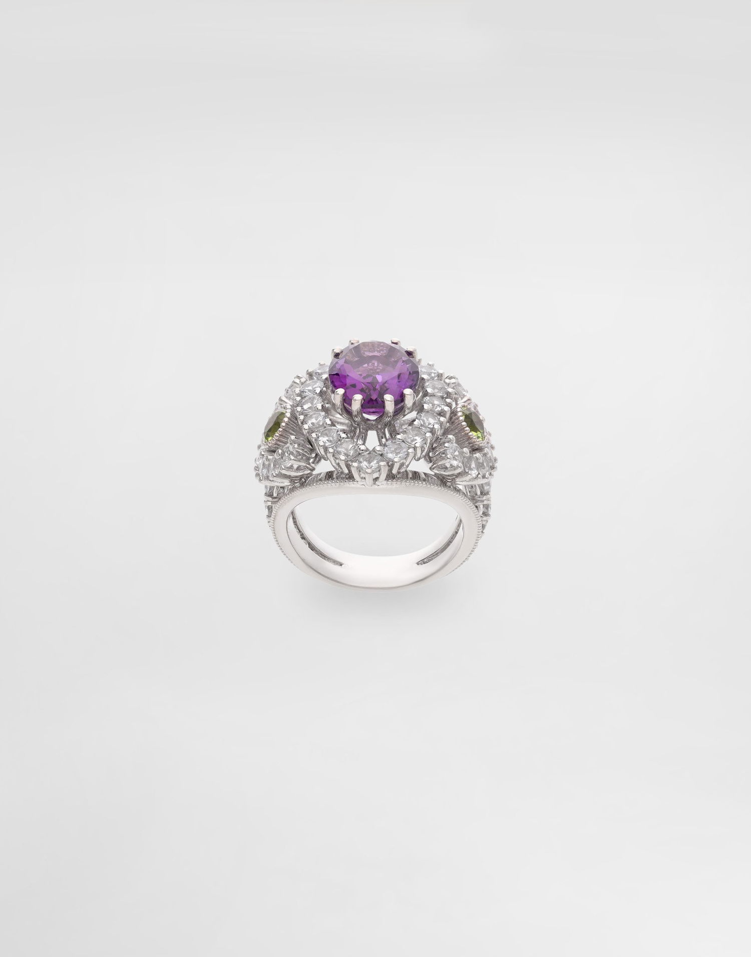 Prsten Dolce & Gabbana Dolce & Gabbana Eleganza Ring with Amethyst, Peridots, and Sapphires, Size 54 Ljubičasta | WRSA3GWAME180001, 0