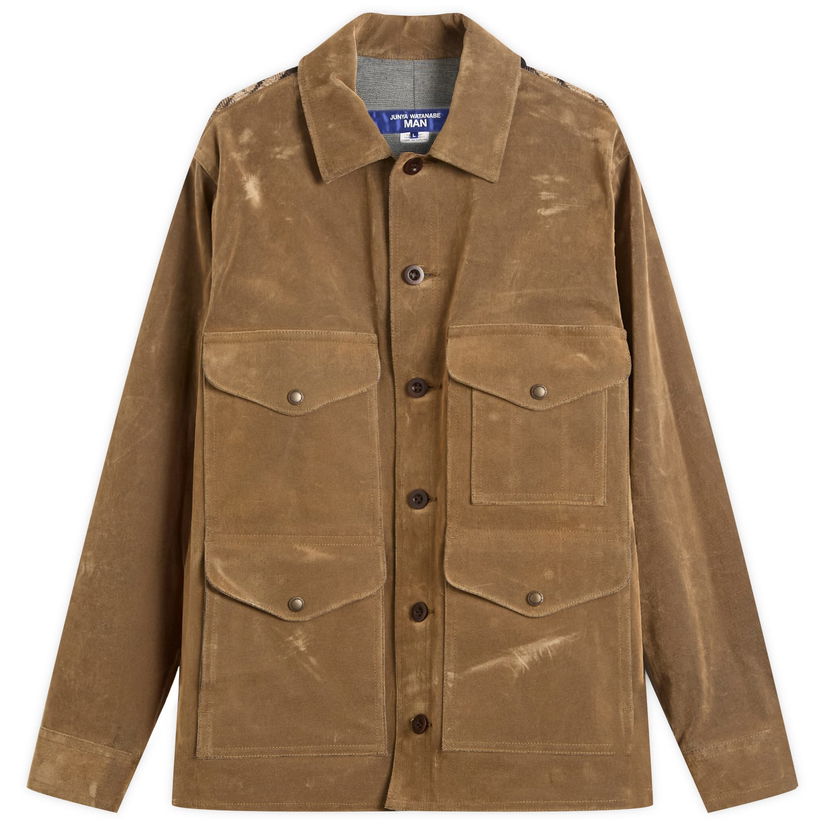 Jakna Junya Watanabe Junya Watanabe MAN Flocked Denim Jacket, Size M Smeđa | WP-J016-051-1