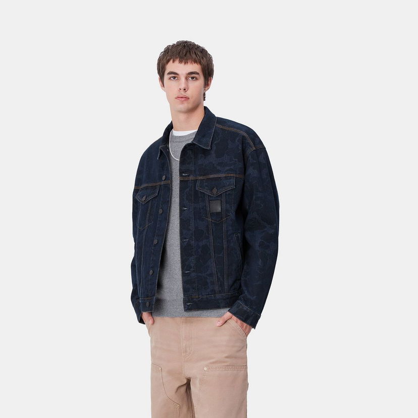 Jakna Carhartt WIP Camo Print Denim Jacket Plava | I033766_7