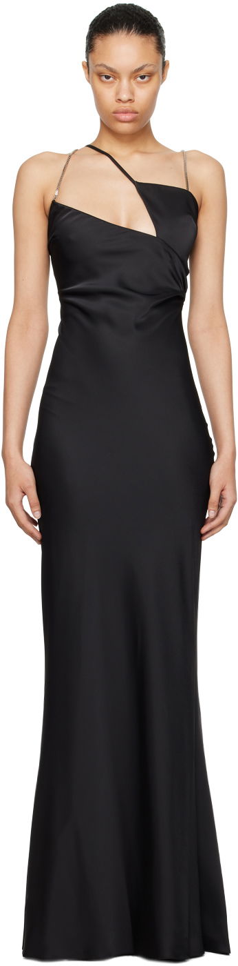 Haljina The Attico Attico Chain Maxi Dress Crna | 241WCW103 E020