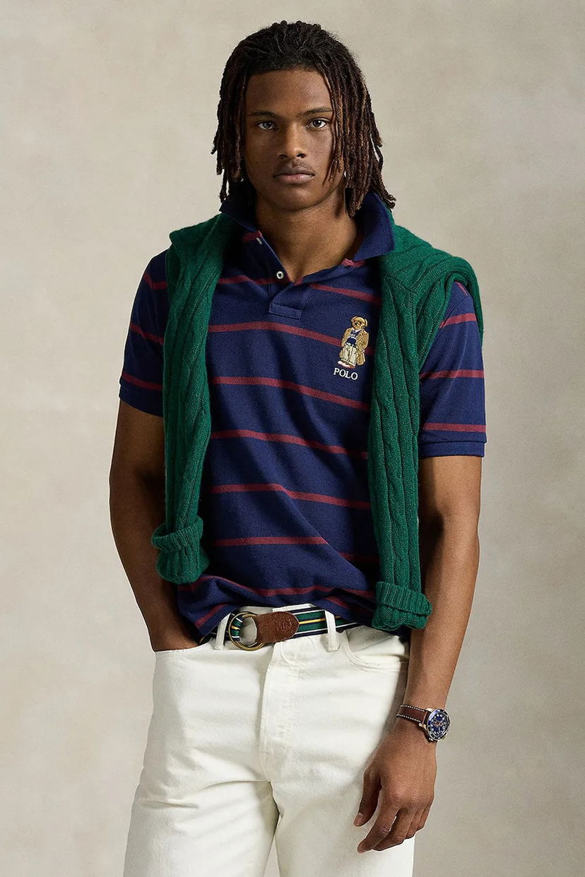 Polo majica Polo by Ralph Lauren Polo Ralph Lauren Striped Polo Bear T-Shirt Tamnoplava | 710971839