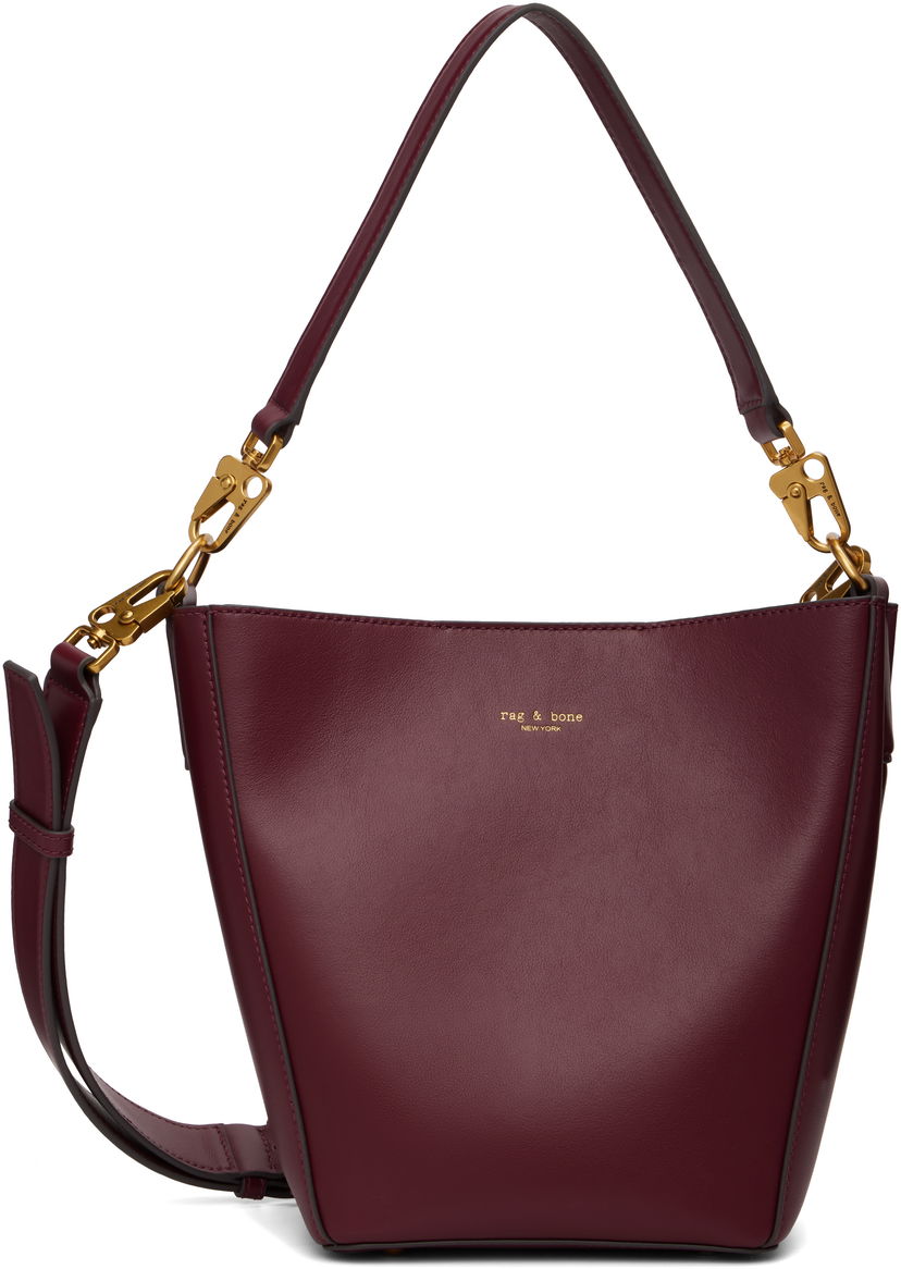 Ručna torbica rag & bone Rag & Bone Parker Leather Bucket Bag Tamnocrvena | LE101313