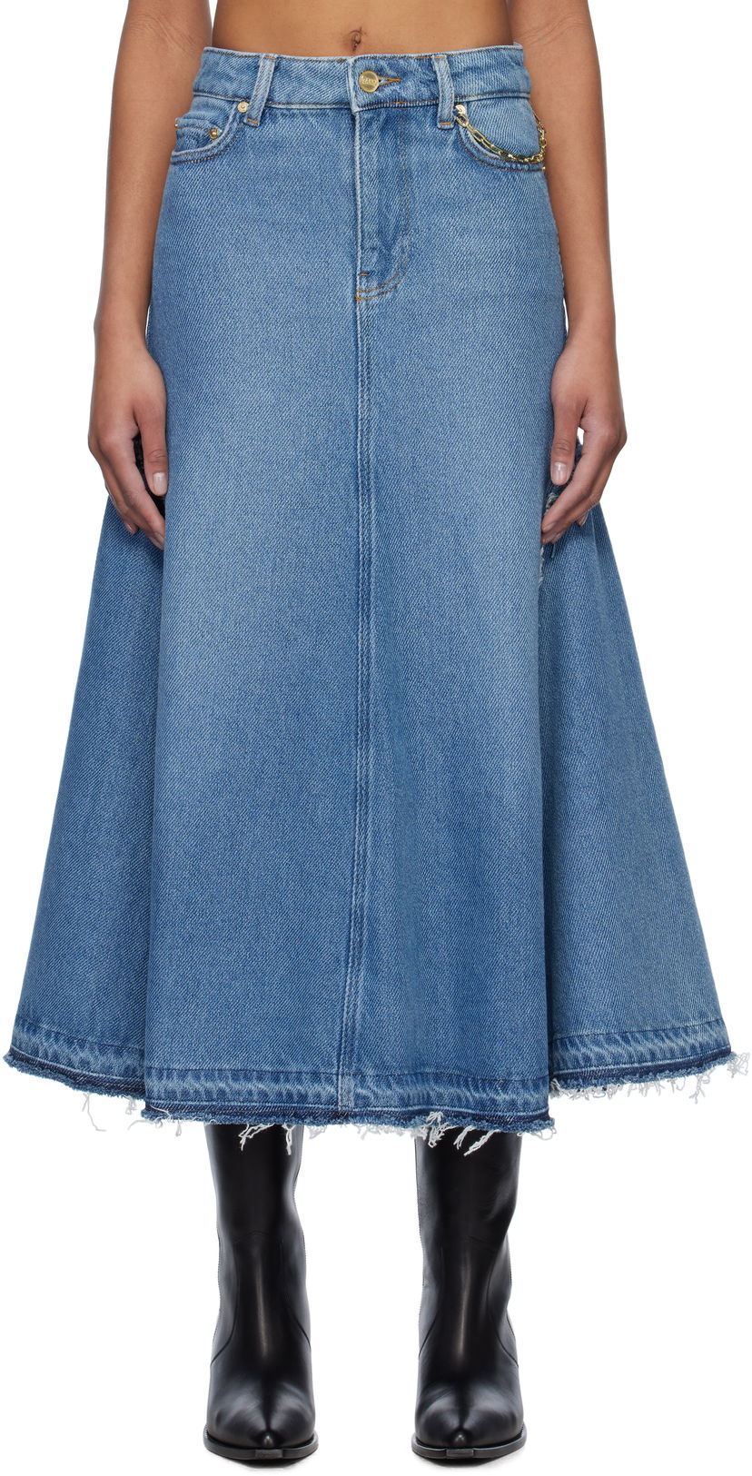 Suknja GANNI GANNI Denim Midi Skirt Plava | J1601