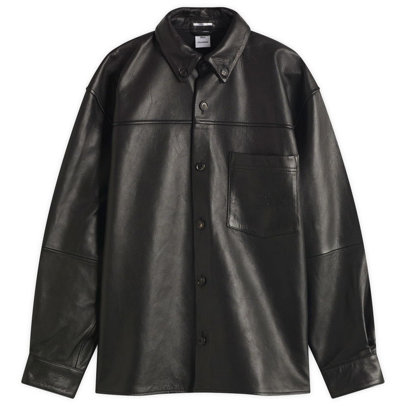 Košulja Won Hundred Zayne Leather Overshirt, Size Large Crna | 3591-16023