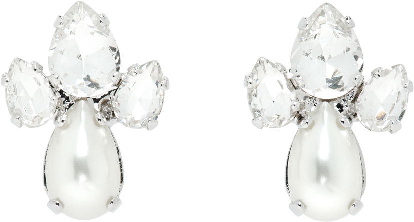 Naušnice Simone Rocha Simone Rocha Victorian Faux-Pearl & Crystal Floret Stud Earrings Bijela | ERG536 0906