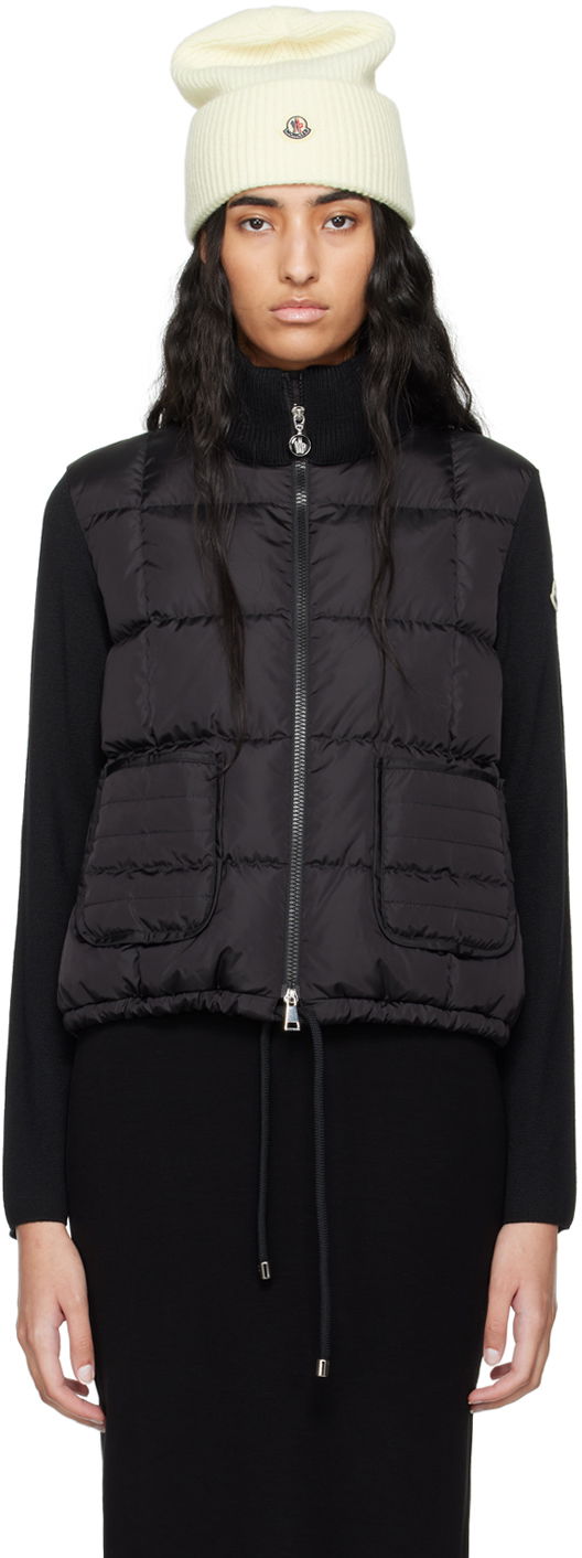 Džemper Moncler Black Paneled Down Cardigan Crna | J20939B00003M1131
