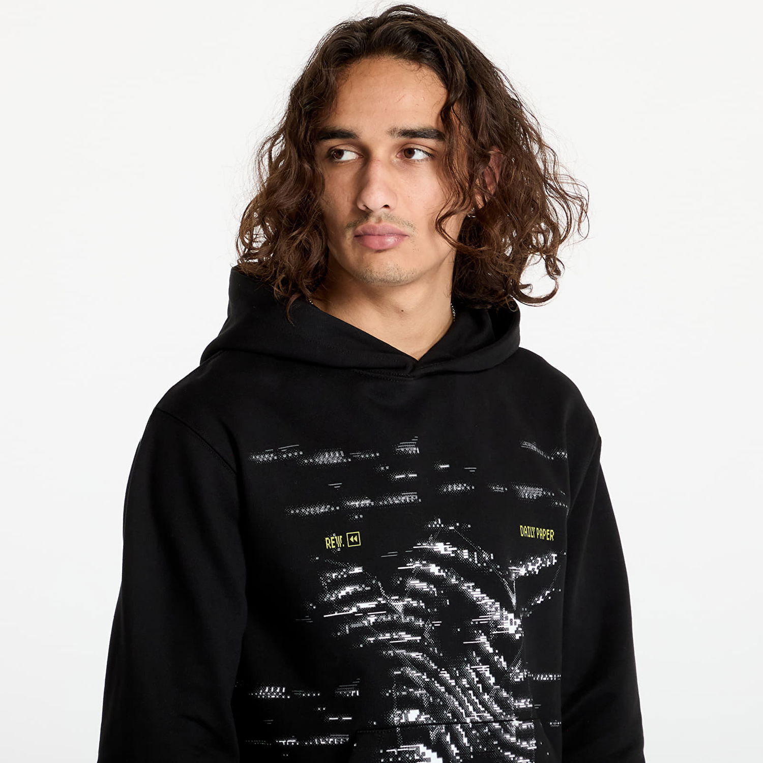 Dukserice DAILY PAPER Rewind Hoodie Black Crna | 2421088, 1