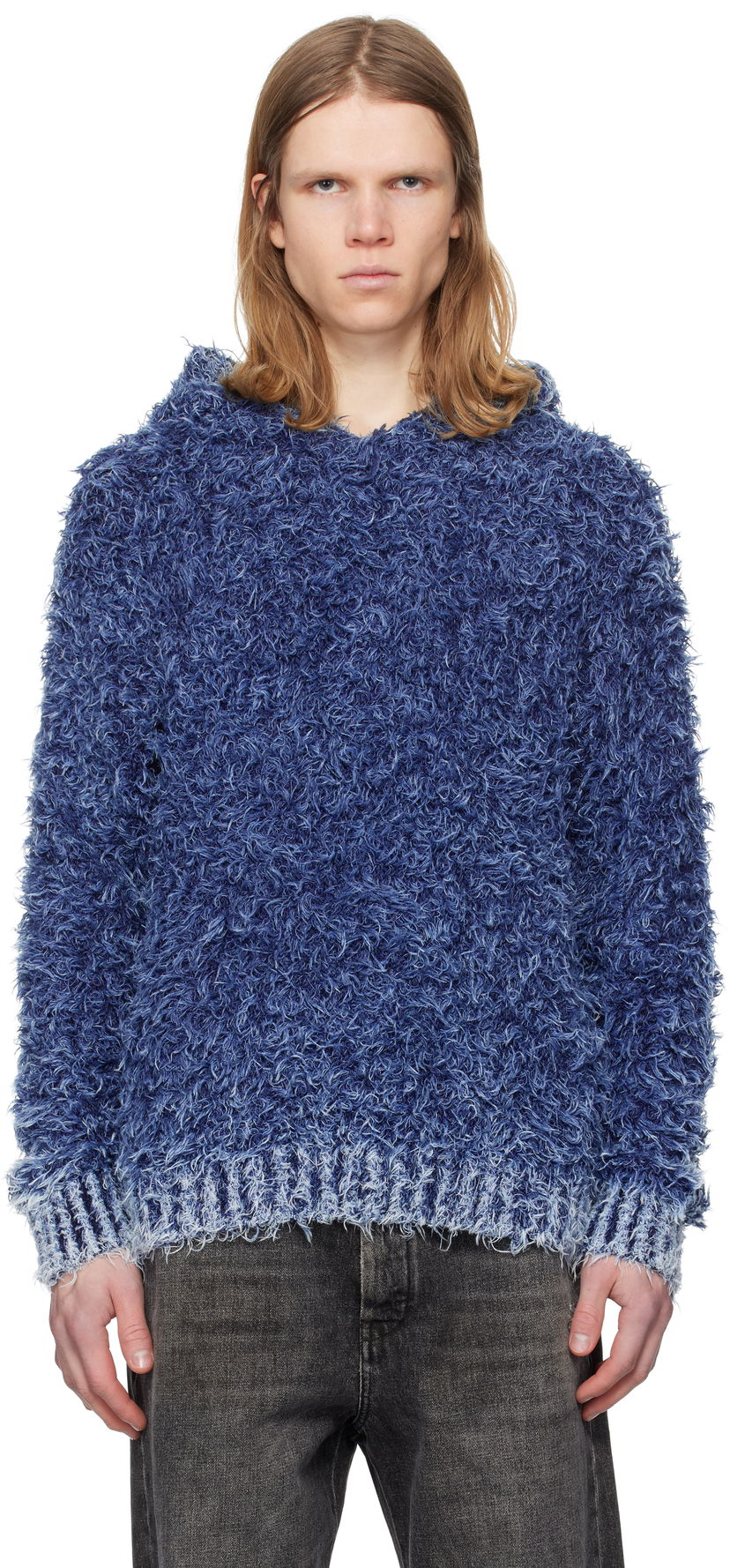 Džemper Diesel K-Dave Fuzzy Hoodie Plava | A16568-0KNAE-8ATS