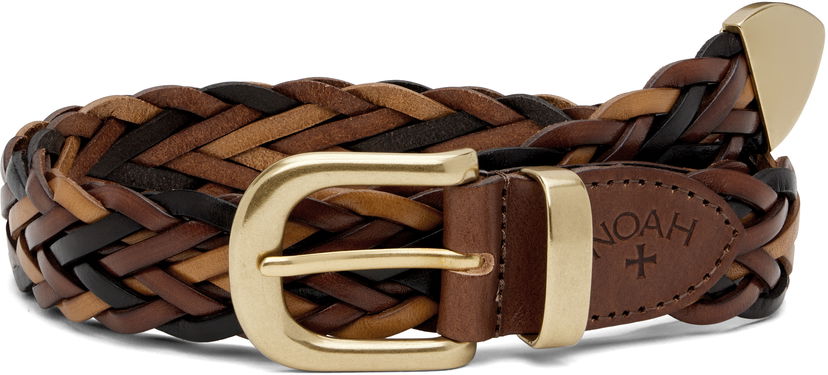 Pojasevi Noah Noah Braided Leather Belt Smeđa | A291FW24BRW
