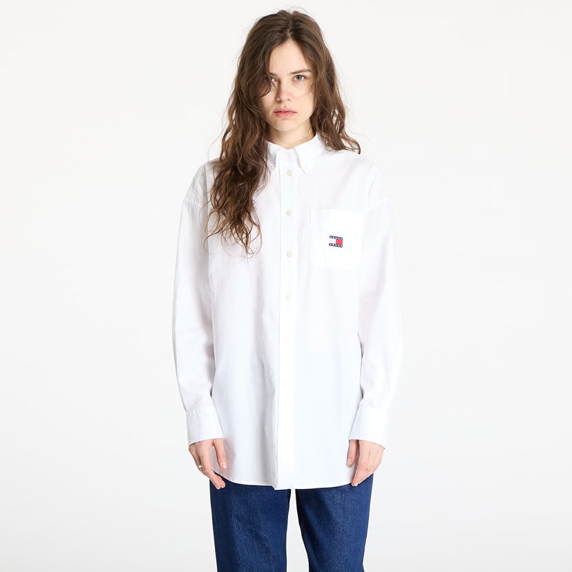 Košulja Tommy Hilfiger Tommy Jeans Oversized Badge Oxford Shirt Bijela | DW0DW20289 YBL