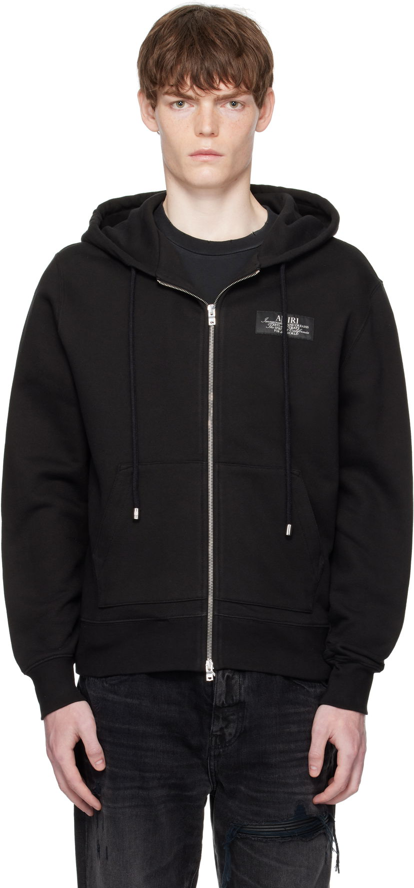 Dukserice AMIRI AMIRI 'Amiri Spirit' Zip Hoodie Crna | AMJYHD1118
