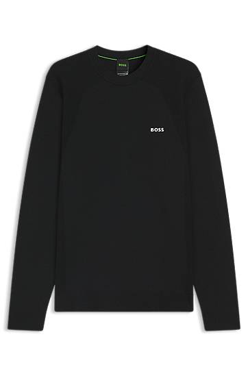 Džemper BOSS Men's BOSS Body-Mapped Sweater with Contrast Logo Crna | 50541944