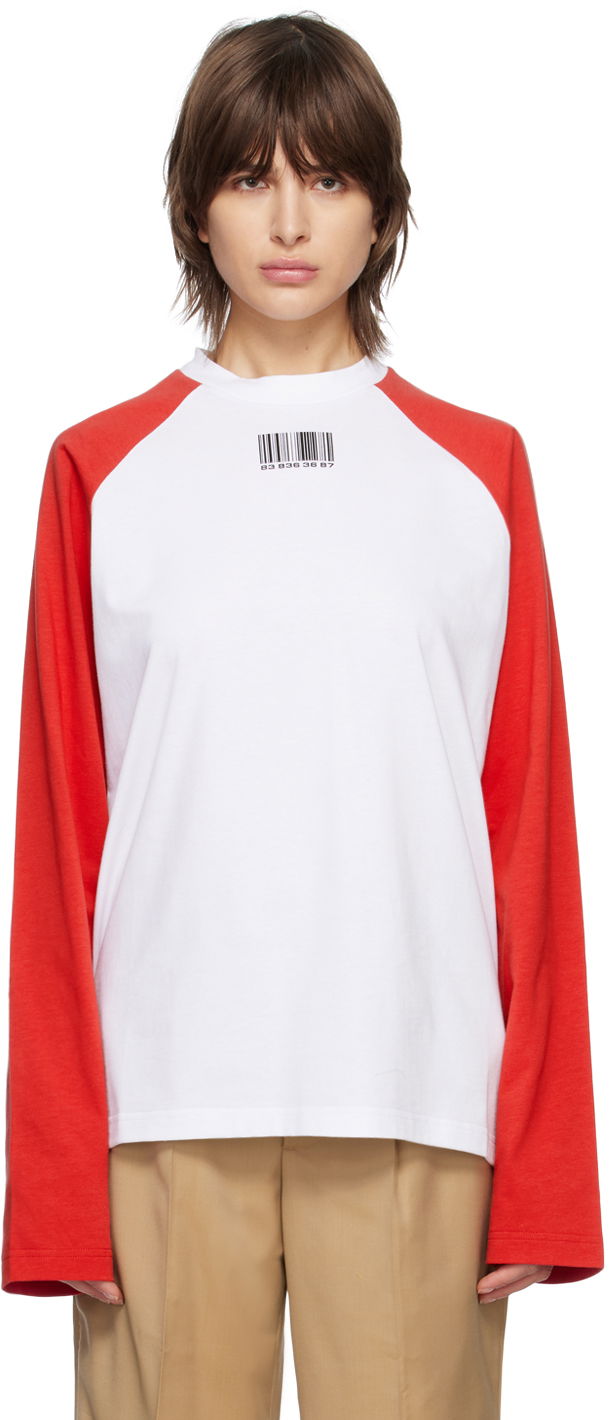 Majica kratkih rukava VETEMENTS Barcode Long Sleeve T-Shirt Bijela | VL16LS140R