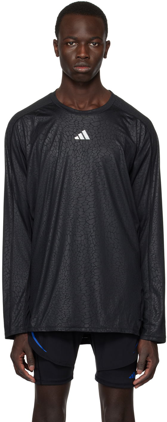 Majica kratkih rukava adidas Performance Black Workout Long Sleeve T-Shirt Crna | HS7495, 0