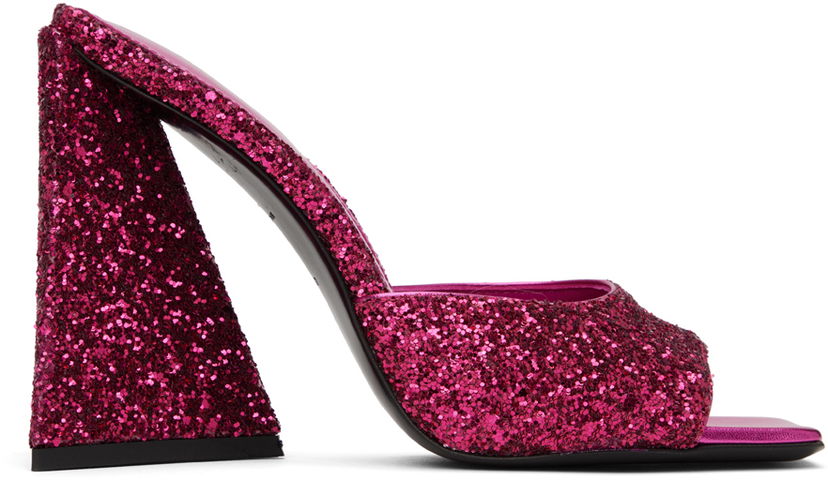 Njega cipela The Attico Attico Devon Glitter Mules Ružičasta | 227WS000 G001