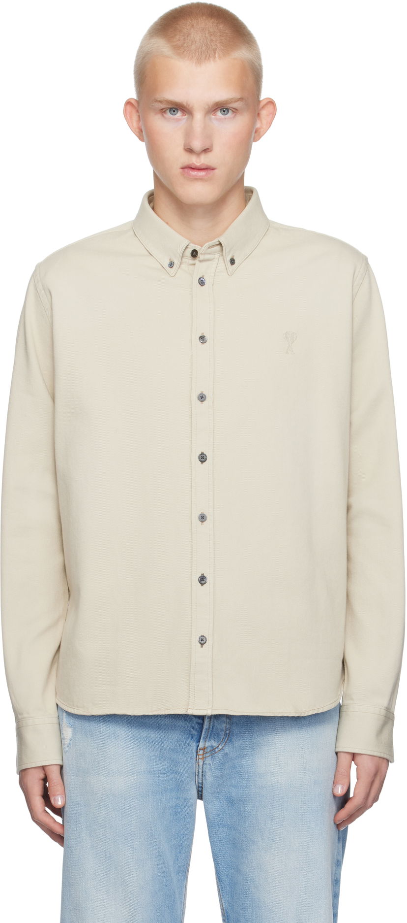 Košulja AMI Oxford Shirt Bež | USH060.CO0149