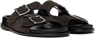 Njega cipela Aeyde Aeyde Meena Suede Double Buckle Slides Smeđa | A11-FS-FOXR08FL174-SS25-953-022, 3