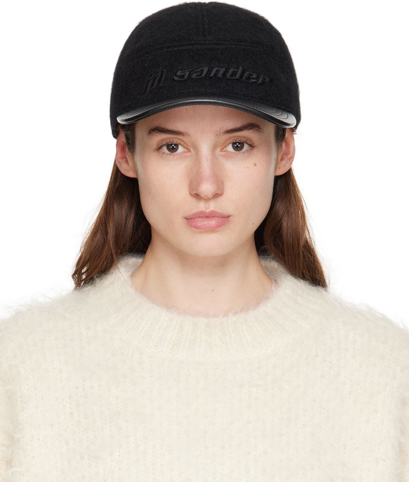 Kapa Jil Sander Embroidered Logo Wool Baseball Cap Crna | J03TC0103_JTN308