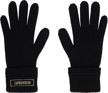 Rukavice Burberry Burberry Wool Gloves with Logo Patch Crna | 8114593, 0