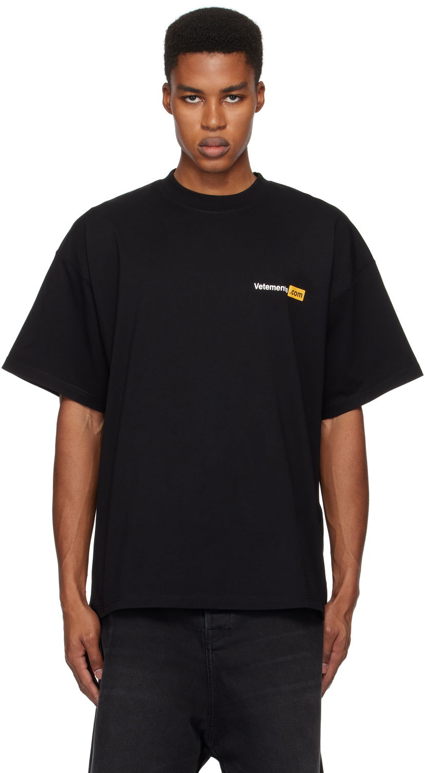 Majica kratkih rukava VETEMENTS Black '.Com' T-Shirt Crna | UA66TR750B