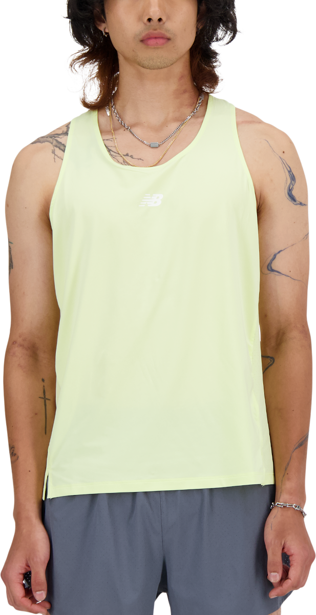 Majica bez rukava New Balance Athletics Racing Singlet Bijela | mt41290-llt