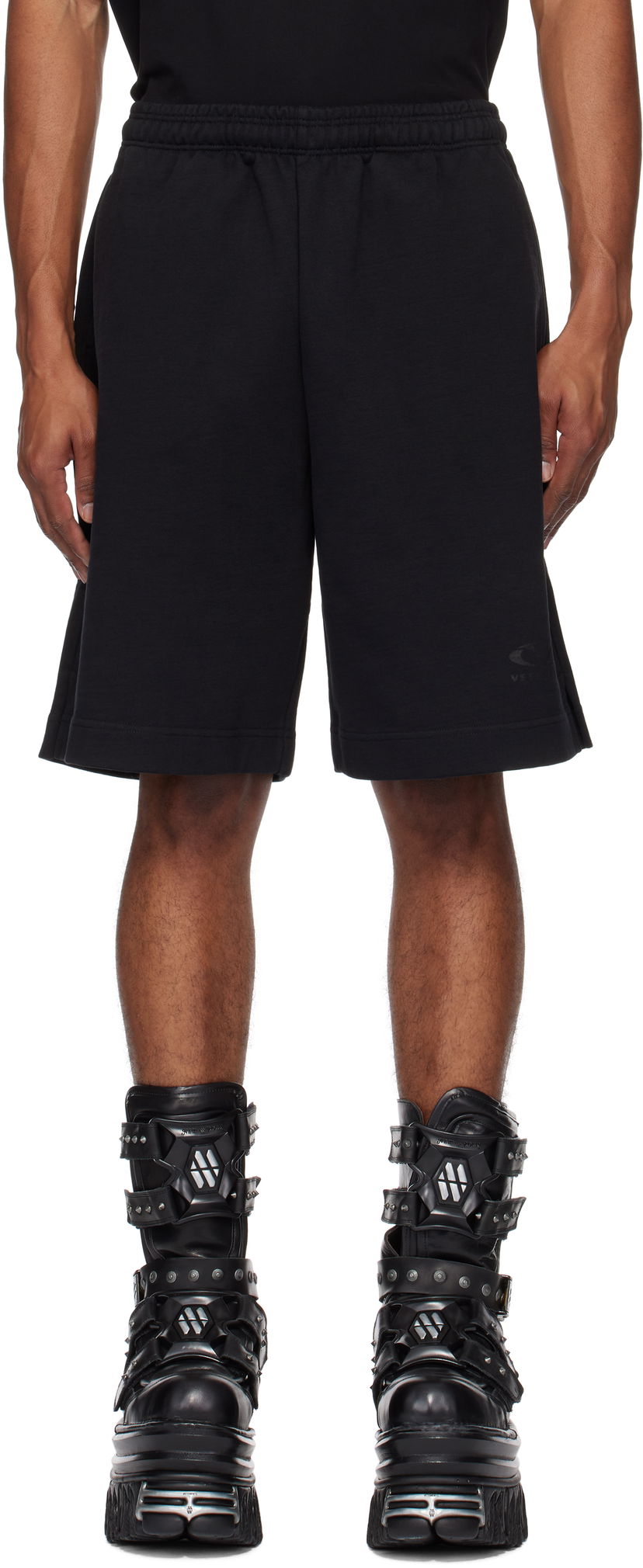Kratke hlače VETEMENTS Oval Logo Shorts Crna | UA66SS600BB