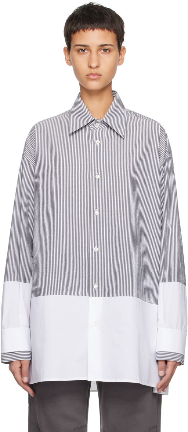 Košulja Maison Margiela MM6 Maison Margiela Striped Two-Tone Shirt Bijela | S62DT0014 S78358