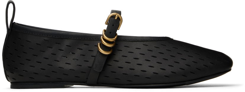 Tenisice i cipele rag & bone rag & bone Spire Perforated Leather Mary Jane Ballerina Flats Crna | WFF25SF1018LE18