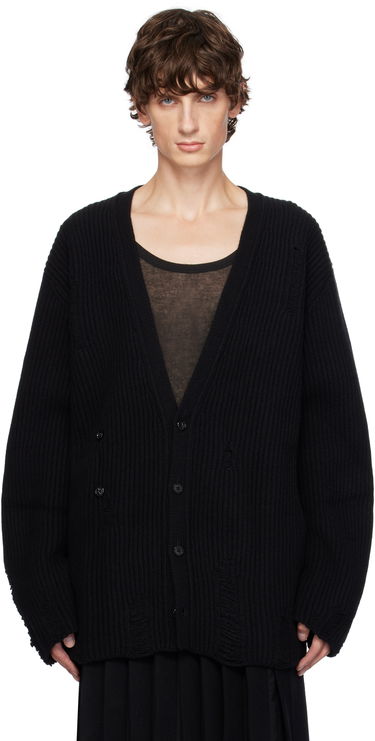 Džemper Ann Demeulemeester Ingemar Oversize Distressed Cardigan Crna | 2402-M-KN31-KN048-099, 0