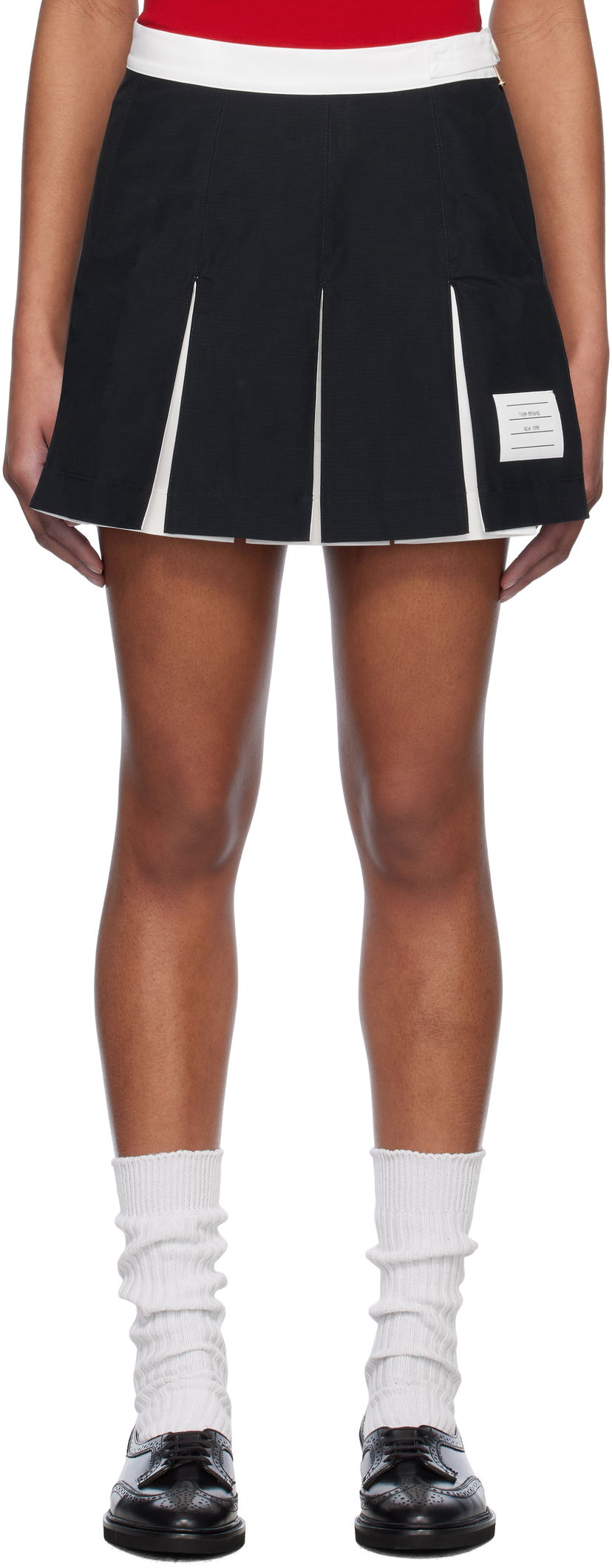 Suknja Thom Browne Thom Browne Ripstop Box Pleat Miniskirt Crna | FJK133A-07651