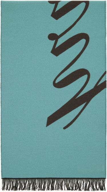 Šal Burberry Logo Wool Silk Scarf Gray / Blue Siva | 8079175, 1