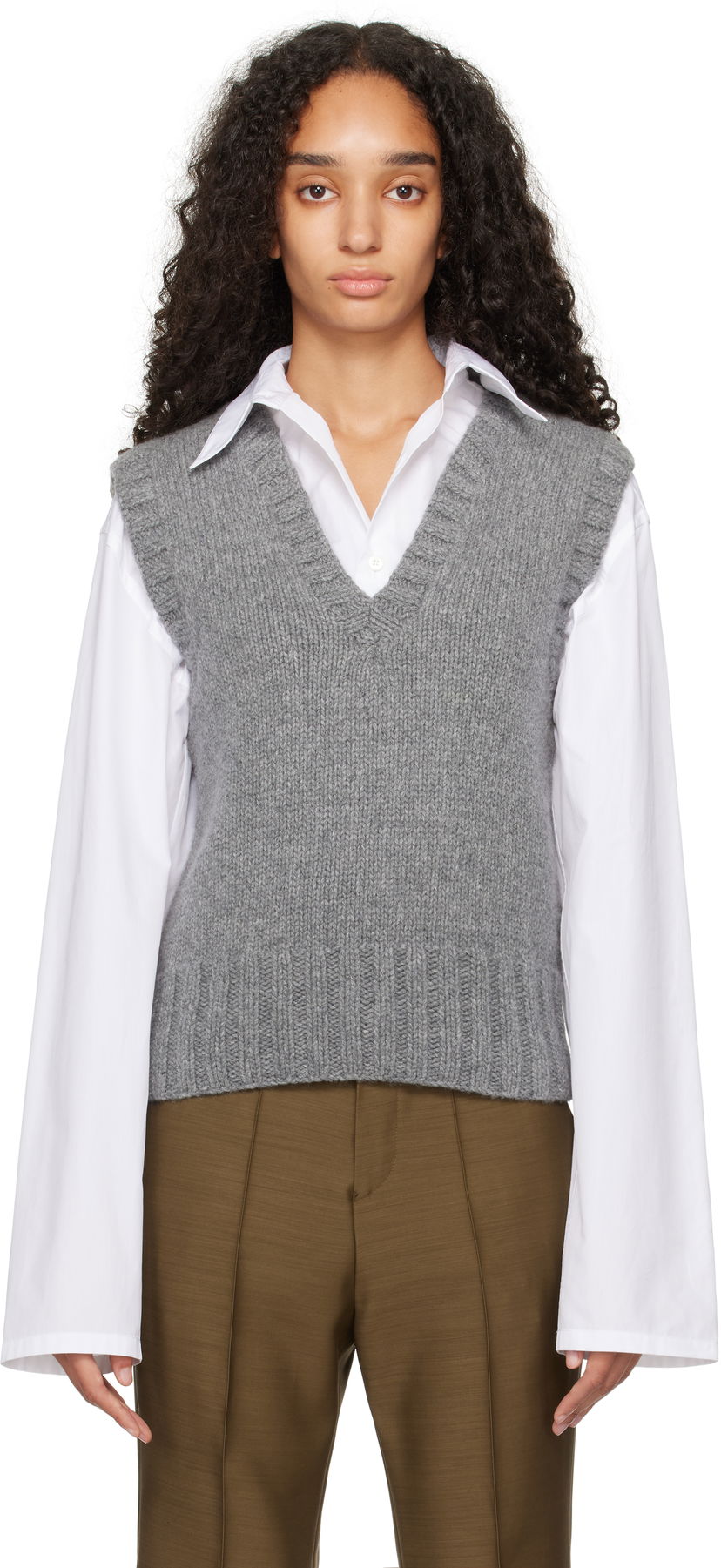 Džemper YMC Heidi Knit Vest Siva | Q8XAO
