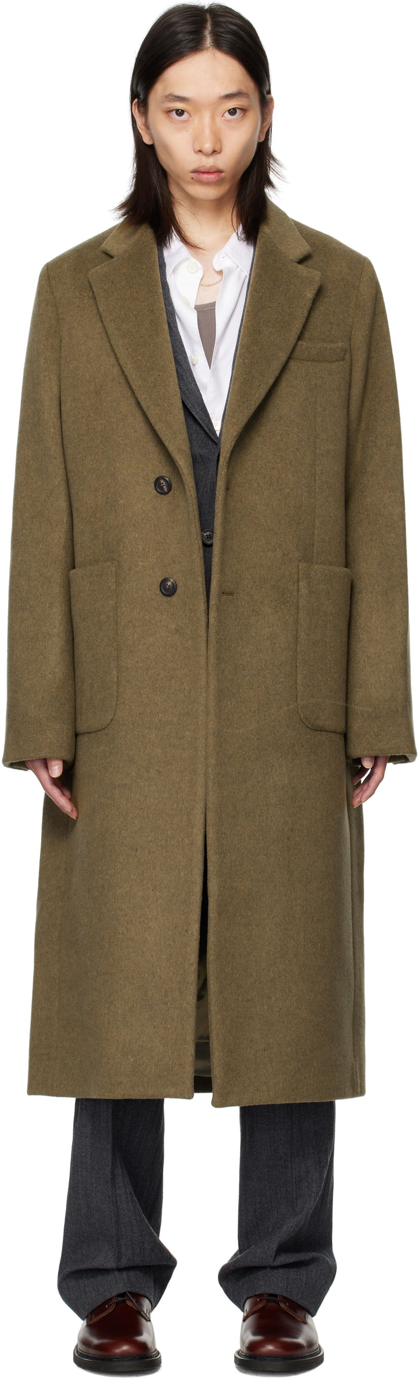 Kaputi OUR LEGACY Our Legacy Robe Overcoat Zelena | M4251RD