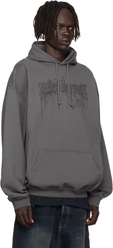 Dukserice VETEMENTS Vetements Cradle of Filth Dripped Logo Oversized Hoodie Siva | UCF76HD400M, 1