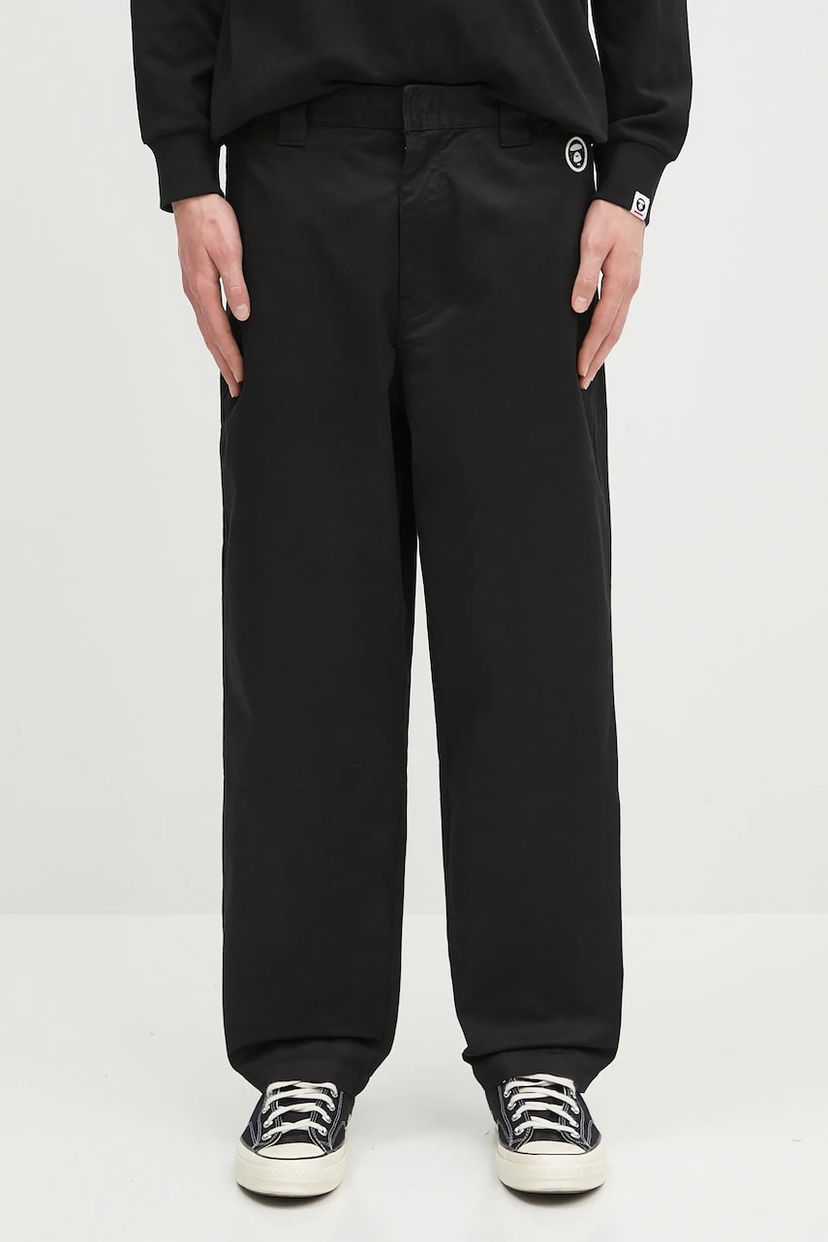 Hlače AAPE by A Bathing Ape AAPE Now Woven Pants Crna | AAPPTMB619XXN