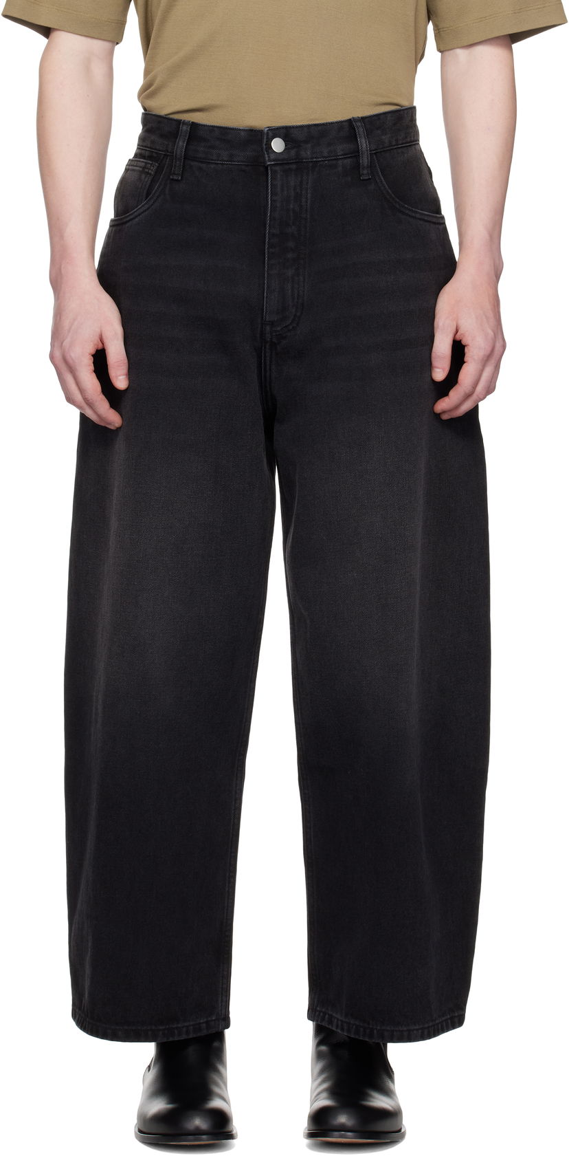 Jeans Studio Nicholson Studio Nicholson Paolo Wide Leg Jeans Crna | PAOLO SNM - 1023