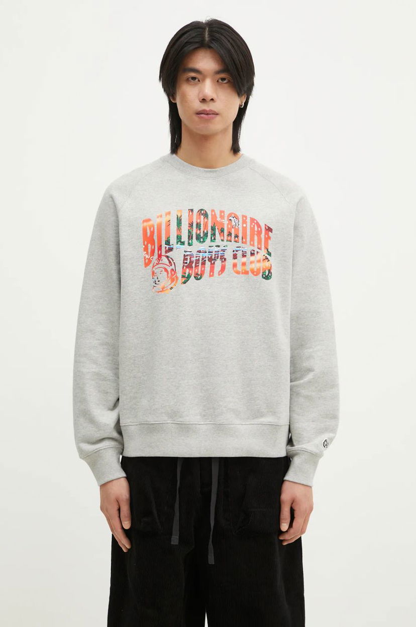 Džemper BILLIONAIRE BOYS CLUB Billionaire Boys Club Tropical Island Fill Arch Logo Crewneck Sweatshirt Siva | B24439