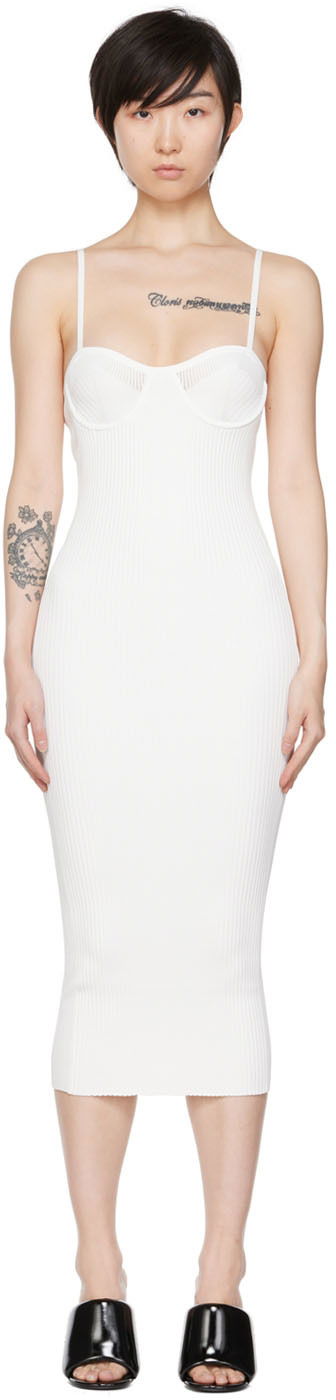 Haljina Helmut Lang Helmut Lang Bra Midi Dress Bijela | M04HW702